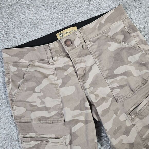 Democracy Jeans Womens 6 Brown Camo Skinny Ankle Ab Technology Stretch - Picture 1 of 14